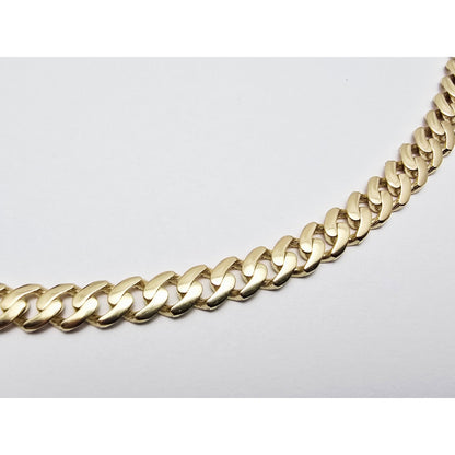 14K Yellow Gold Initial "CD" Choker Cuban Link Chain Necklace Italy