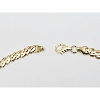 14K Yellow Gold Initial "CD" Choker Cuban Link Chain Necklace Italy