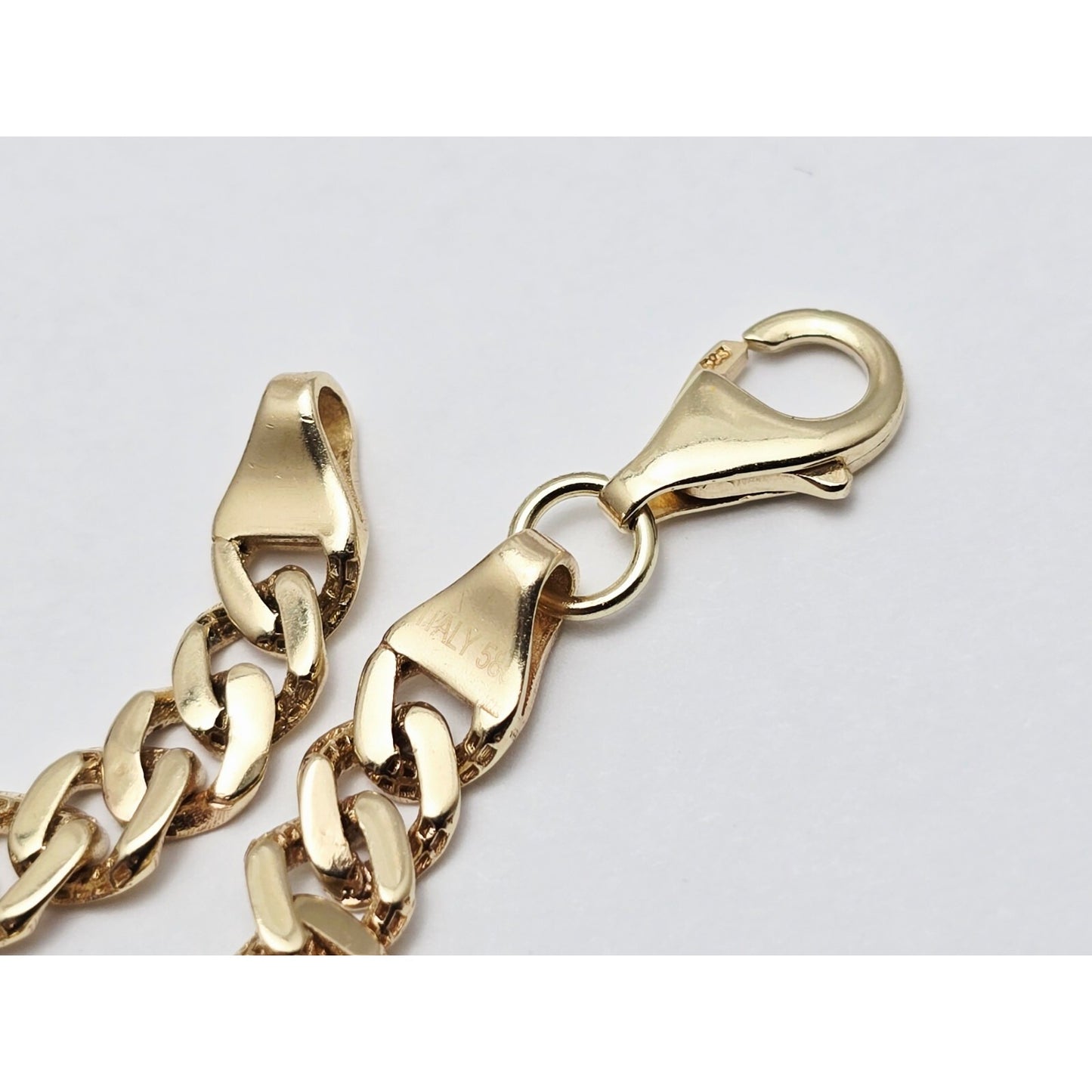 14K Yellow Gold Initial "CD" Choker Cuban Link Chain Necklace Italy