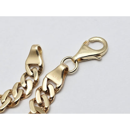 14K Yellow Gold Initial "CD" Choker Cuban Link Chain Necklace Italy