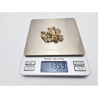 14K Yellow Gold Initial "CD" Choker Cuban Link Chain Necklace Italy