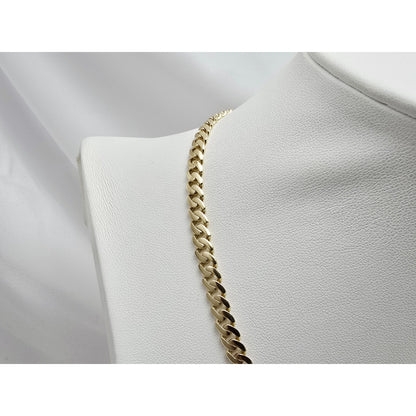 14K Yellow Gold Initial "CD" Choker Cuban Link Chain Necklace Italy
