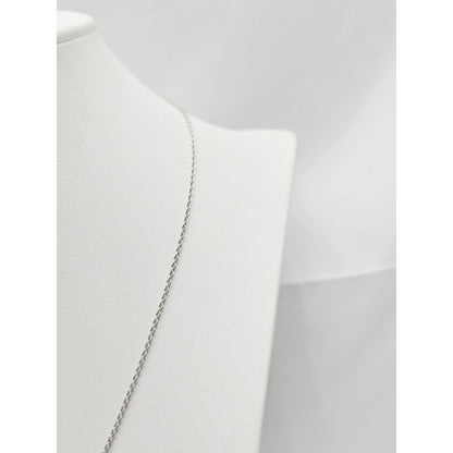 14K White Gold Cable Link Chain Necklace & Diamond Horseshoe Charm Pendant