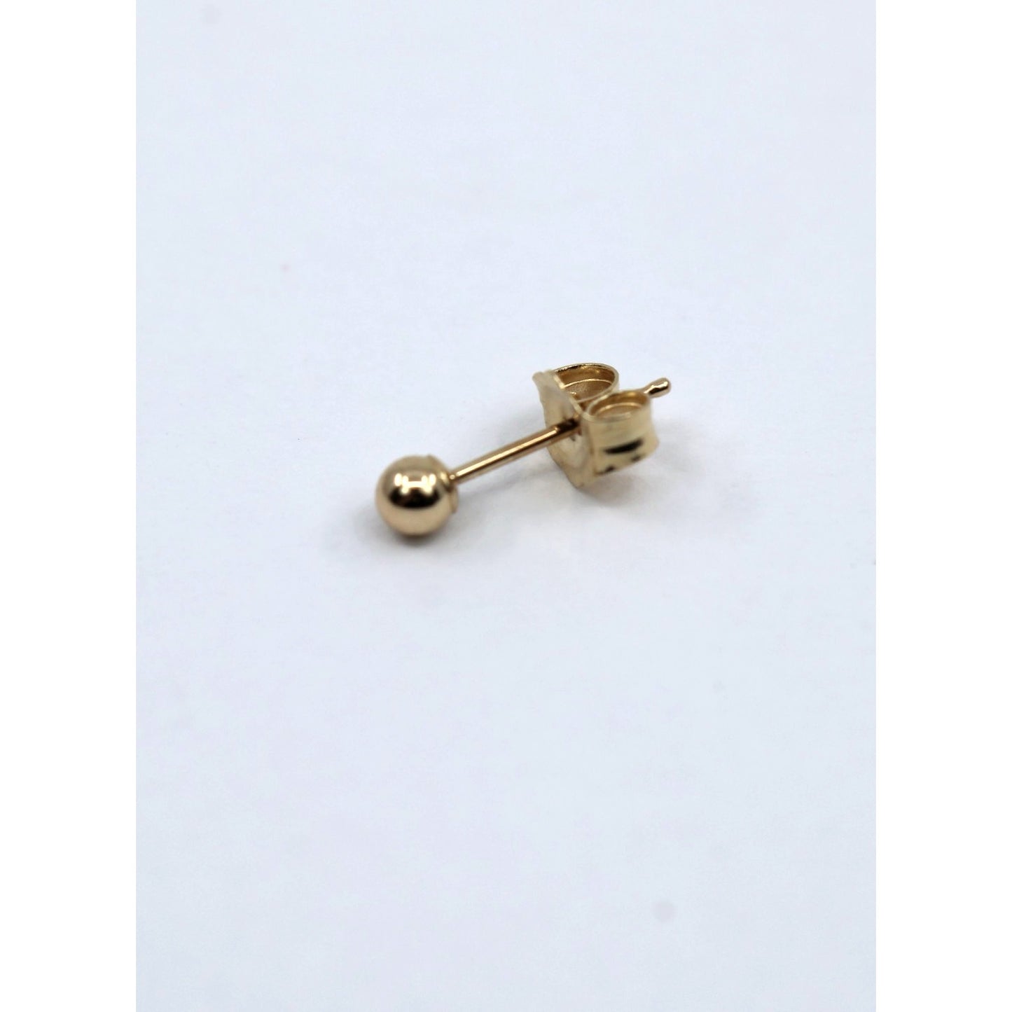 Single Tiny 14K Yellow Gold Bead Ball Baby Stud Earring