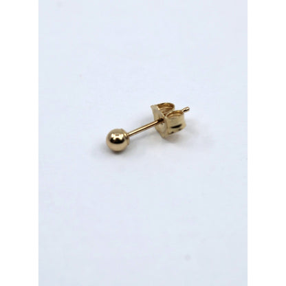Single Tiny 14K Yellow Gold Bead Ball Baby Stud Earring