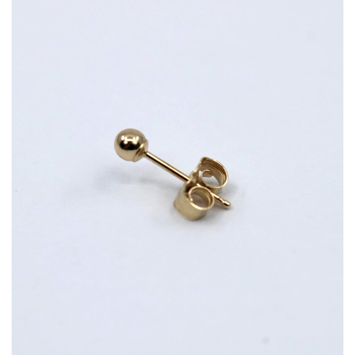 Single Tiny 14K Yellow Gold Bead Ball Baby Stud Earring