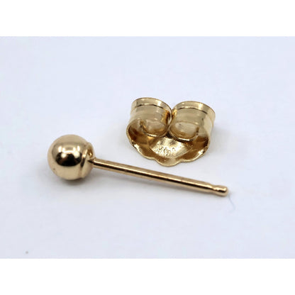 Single Tiny 14K Yellow Gold Bead Ball Baby Stud Earring