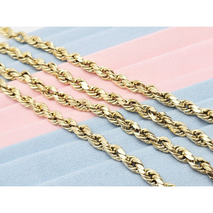 14K Yellow Gold Rope Chain Necklace