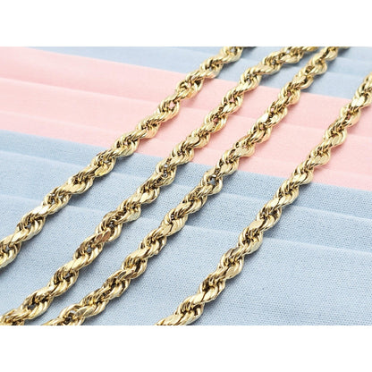 14K Yellow Gold Rope Chain Necklace