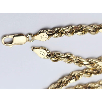 14K Yellow Gold Rope Chain Necklace