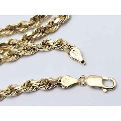 14K Yellow Gold Rope Chain Necklace