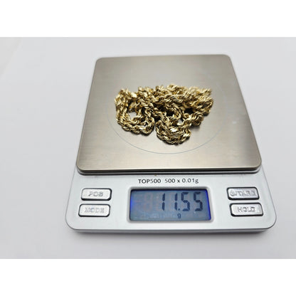 14K Yellow Gold Rope Chain Necklace