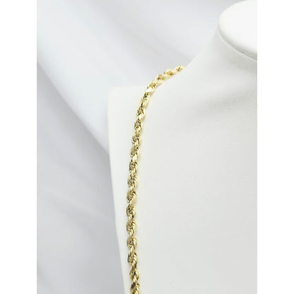 14K Yellow Gold Rope Chain Necklace