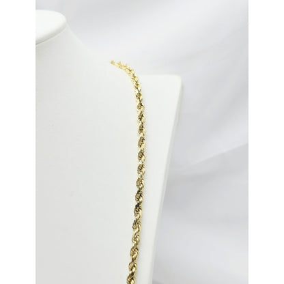14K Yellow Gold Rope Chain Necklace