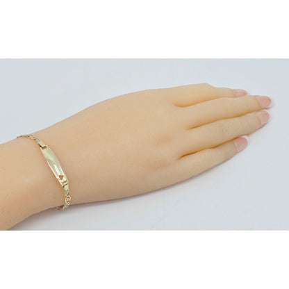 14K Tri Tone Gold Link ID Heart Bracelet