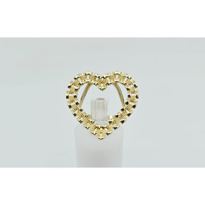 10K Yellow Gold Rolex Style Heart Ring