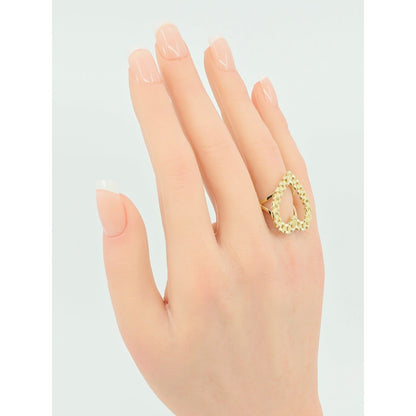 10K Yellow Gold Rolex Style Heart Ring