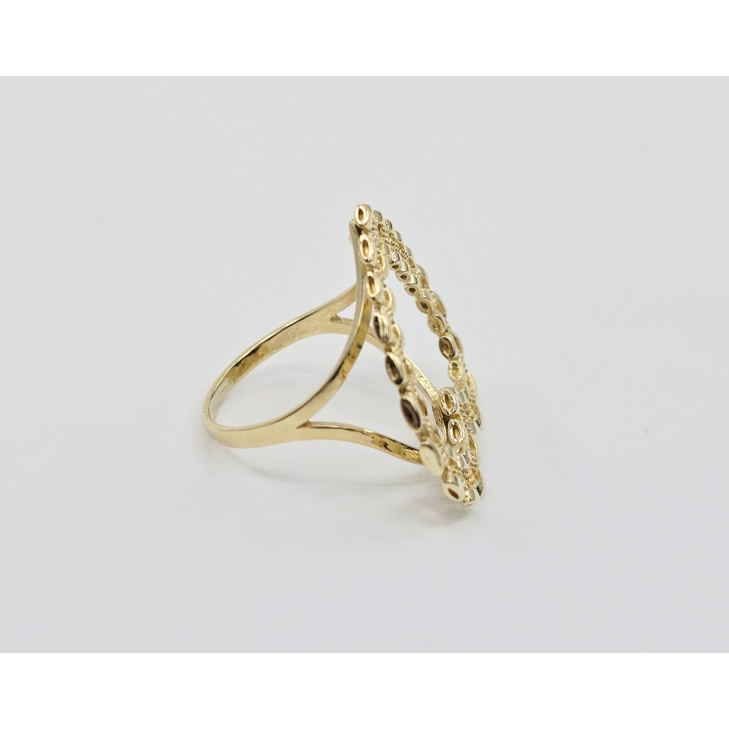 10K Yellow Gold Rolex Style Heart Ring