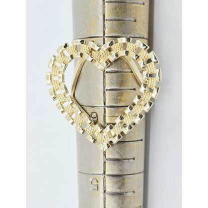 10K Yellow Gold Rolex Style Heart Ring