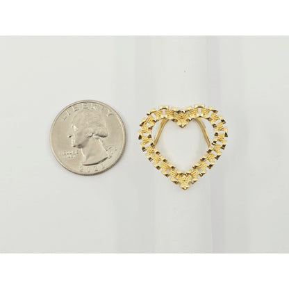 10K Yellow Gold Rolex Style Heart Ring