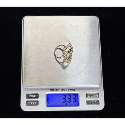 10K Yellow Gold Rolex Style Heart Ring