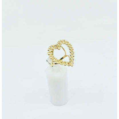 10K Yellow Gold Rolex Style Heart Ring
