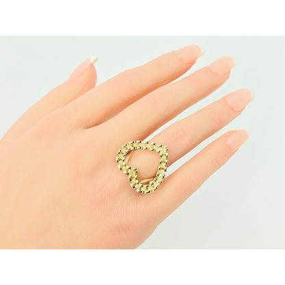 10K Yellow Gold Rolex Style Heart Ring