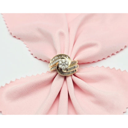 10K Two Tone Gold Baguette & Round Diamond Ring
