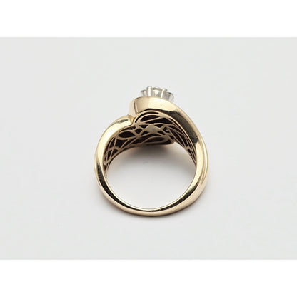 10K Two Tone Gold Baguette & Round Diamond Ring