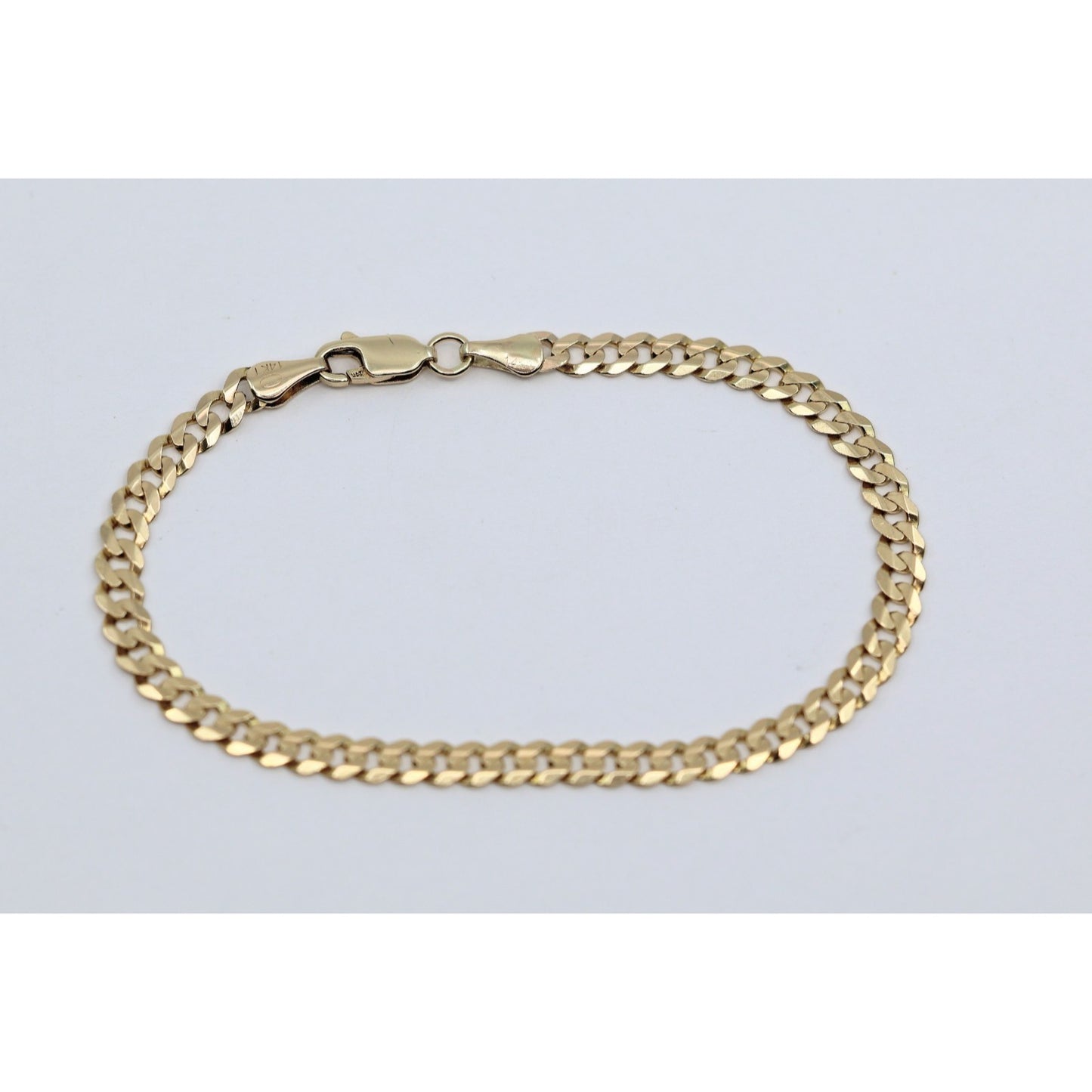 14K Yellow Gold Cuban Link Chain Bracelet