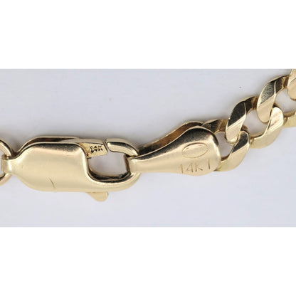 14K Yellow Gold Cuban Link Chain Bracelet