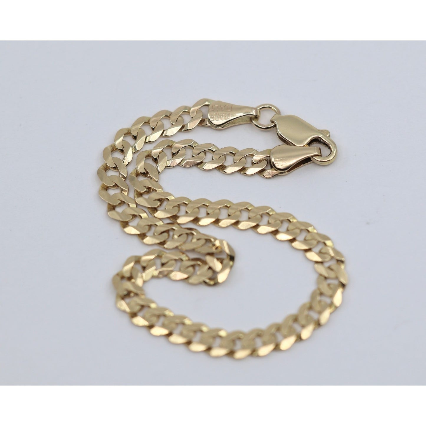 14K Yellow Gold Cuban Link Chain Bracelet