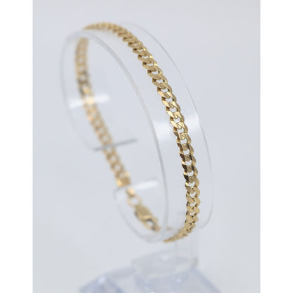 14K Yellow Gold Cuban Link Chain Bracelet