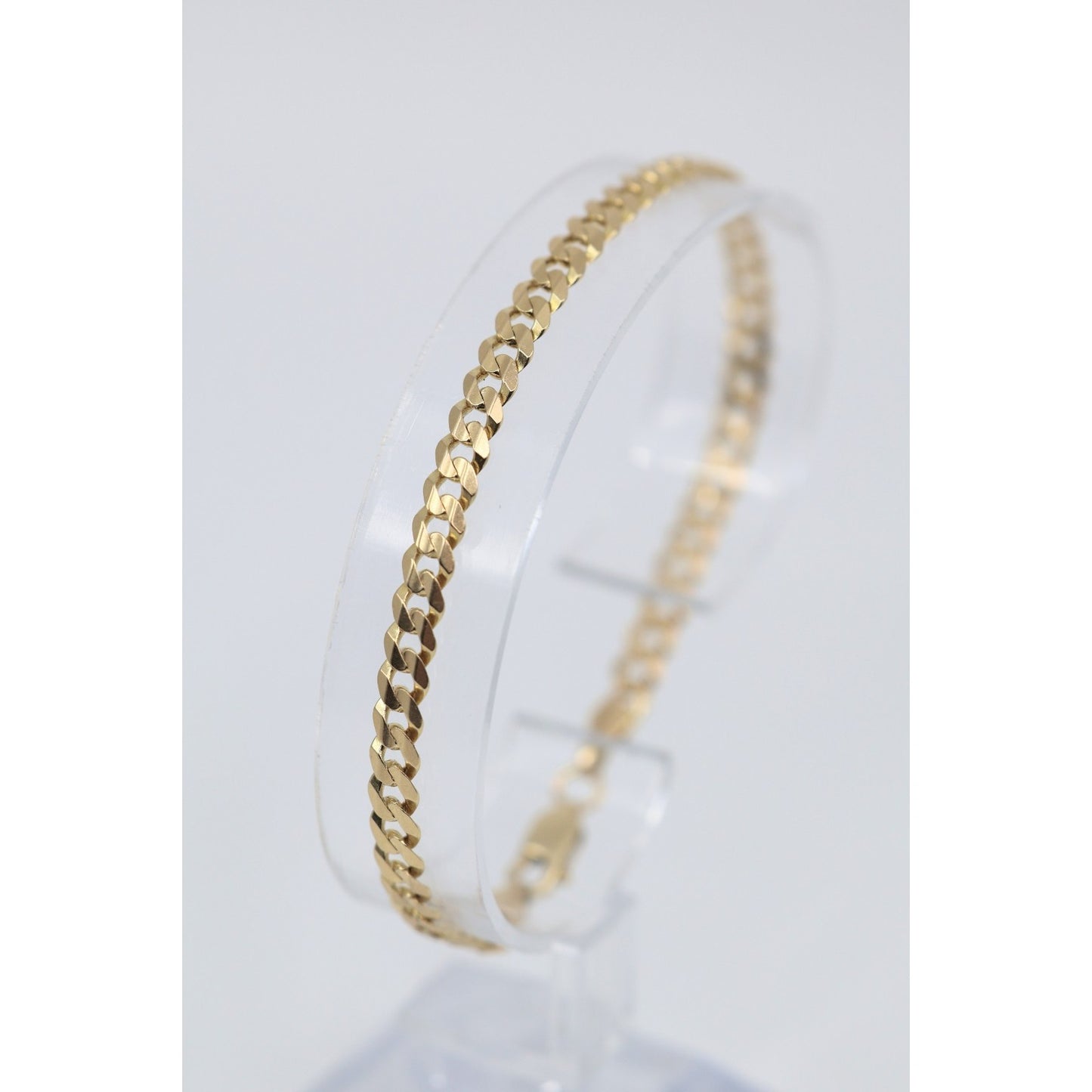 14K Yellow Gold Cuban Link Chain Bracelet
