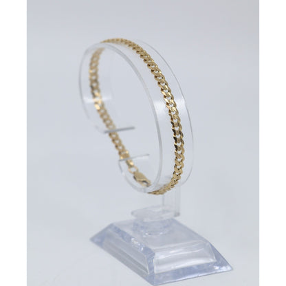 14K Yellow Gold Cuban Link Chain Bracelet