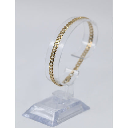 14K Yellow Gold Cuban Link Chain Bracelet