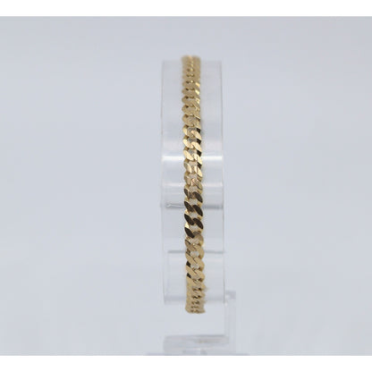 14K Yellow Gold Cuban Link Chain Bracelet
