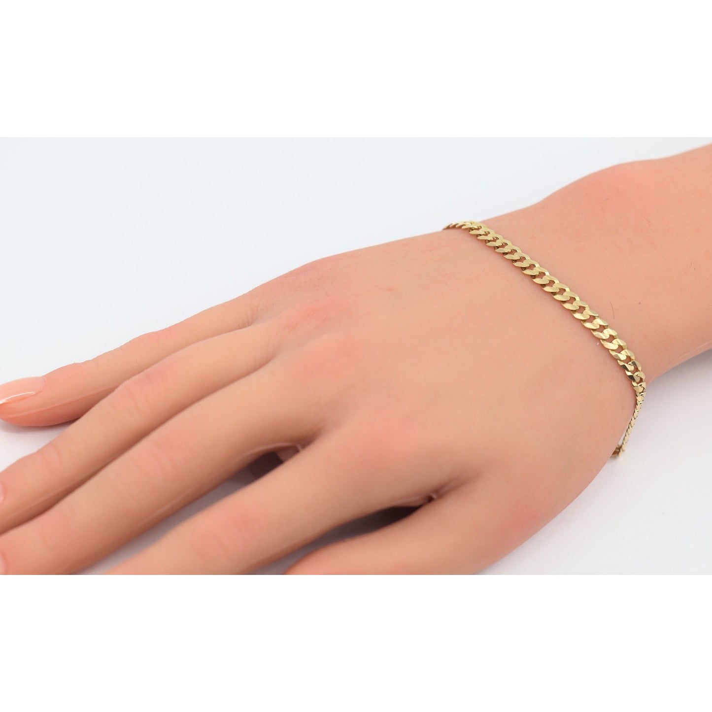 14K Yellow Gold Cuban Link Chain Bracelet