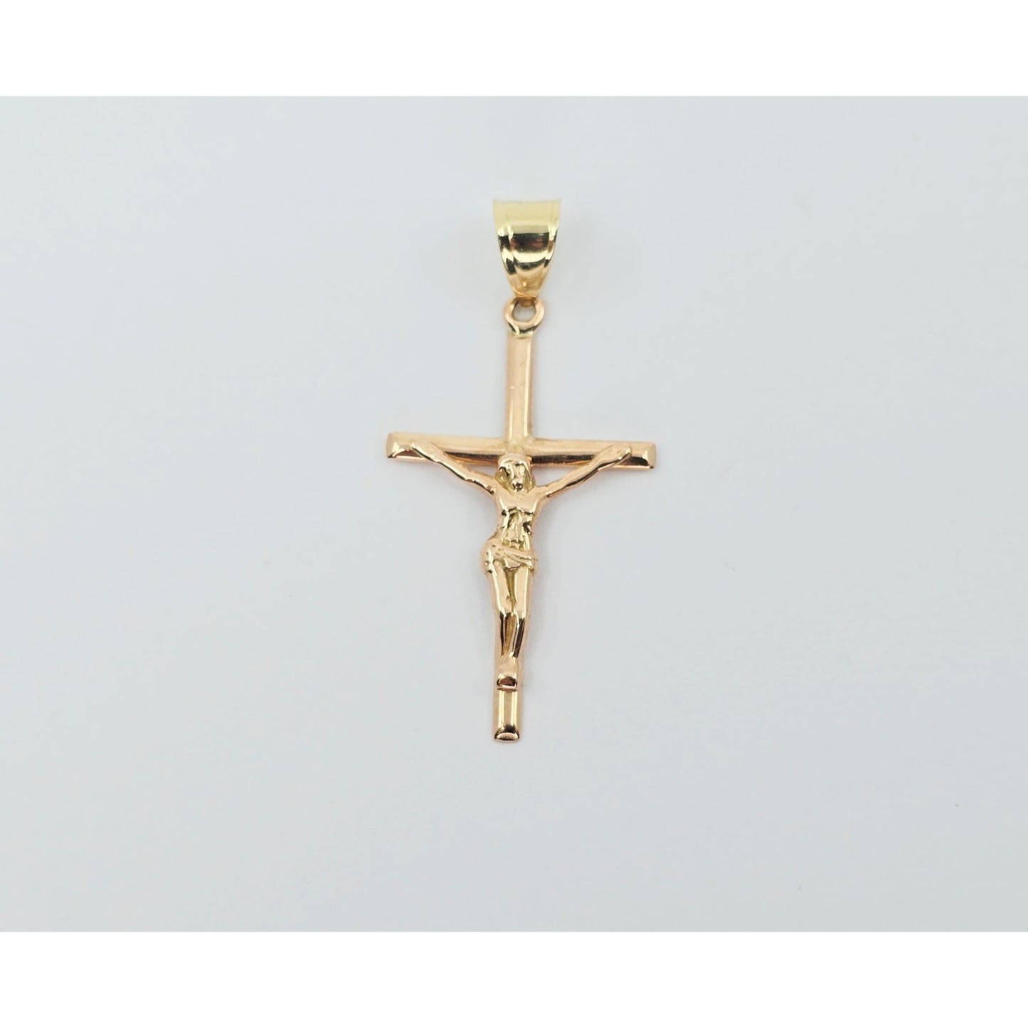 14K Rose Gold Jesus on Cross Charm Pendant