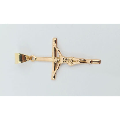 14K Rose Gold Jesus on Cross Charm Pendant