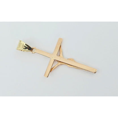 14K Rose Gold Jesus on Cross Charm Pendant