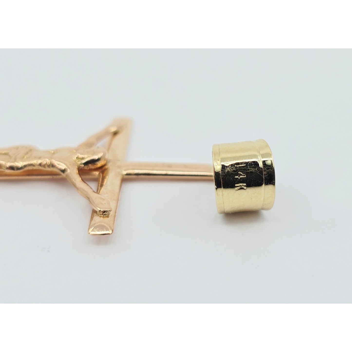 14K Rose Gold Jesus on Cross Charm Pendant