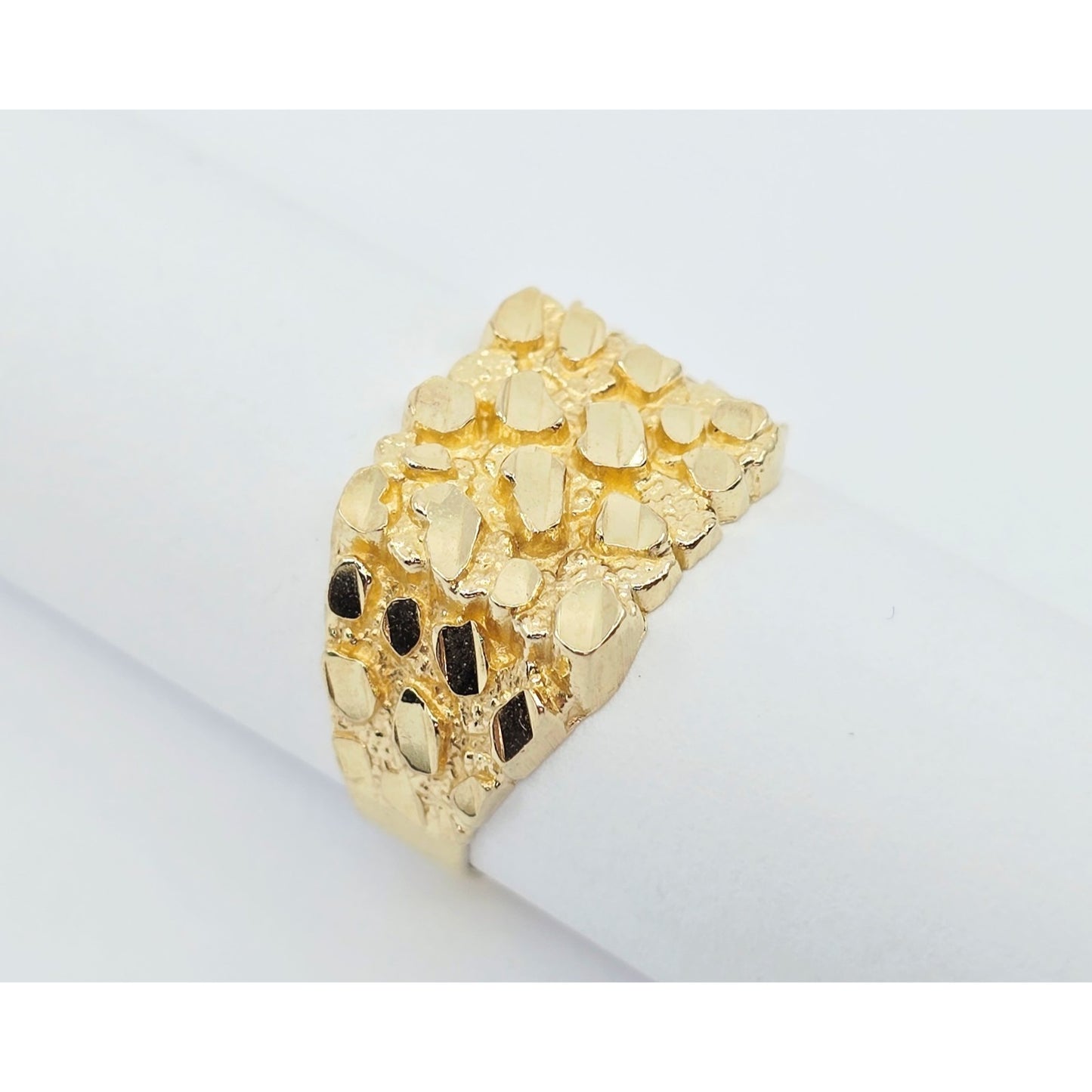 10K Yellow Gold Diamond Cut Nugget Ring