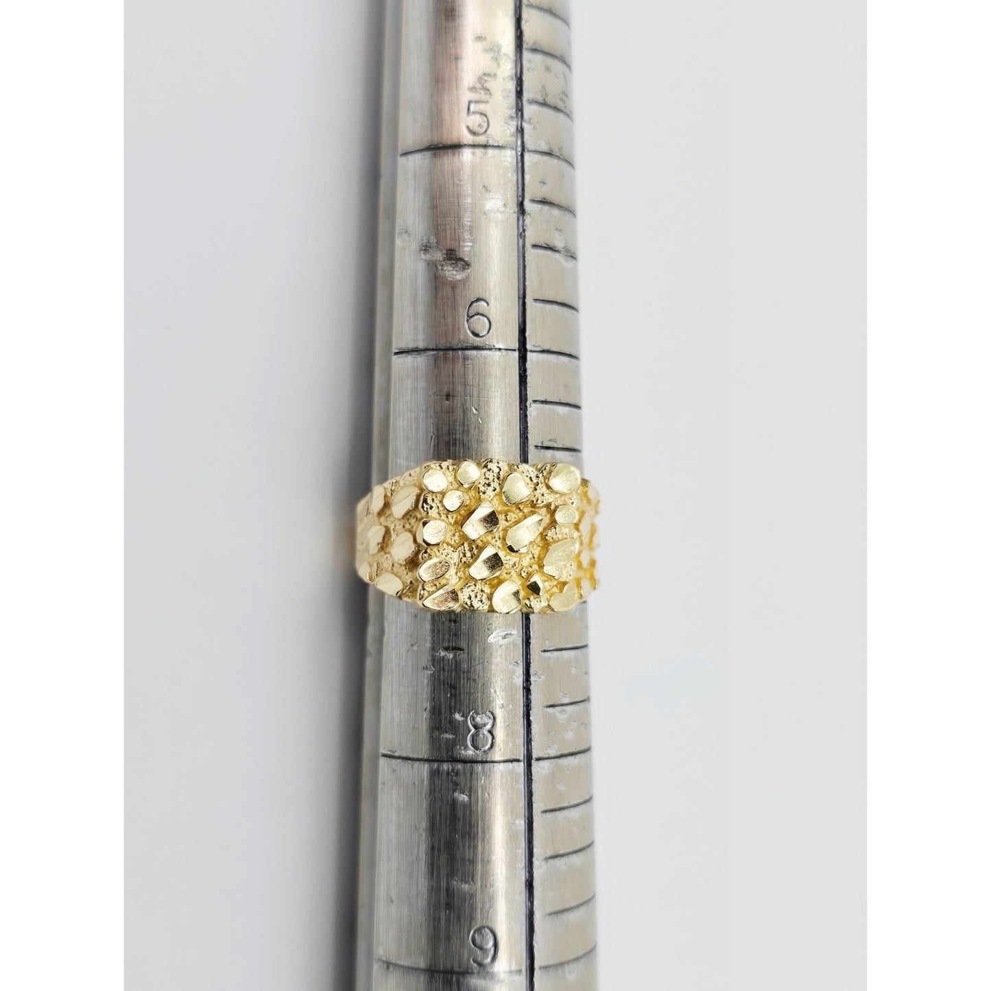 10K Yellow Gold Diamond Cut Nugget Ring