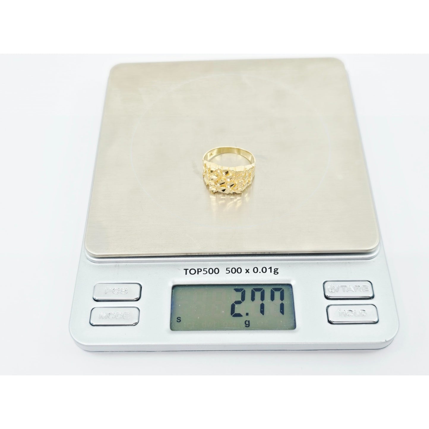 10K Yellow Gold Diamond Cut Nugget Ring