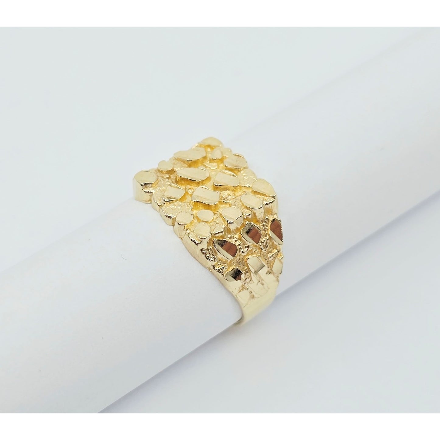 10K Yellow Gold Diamond Cut Nugget Ring