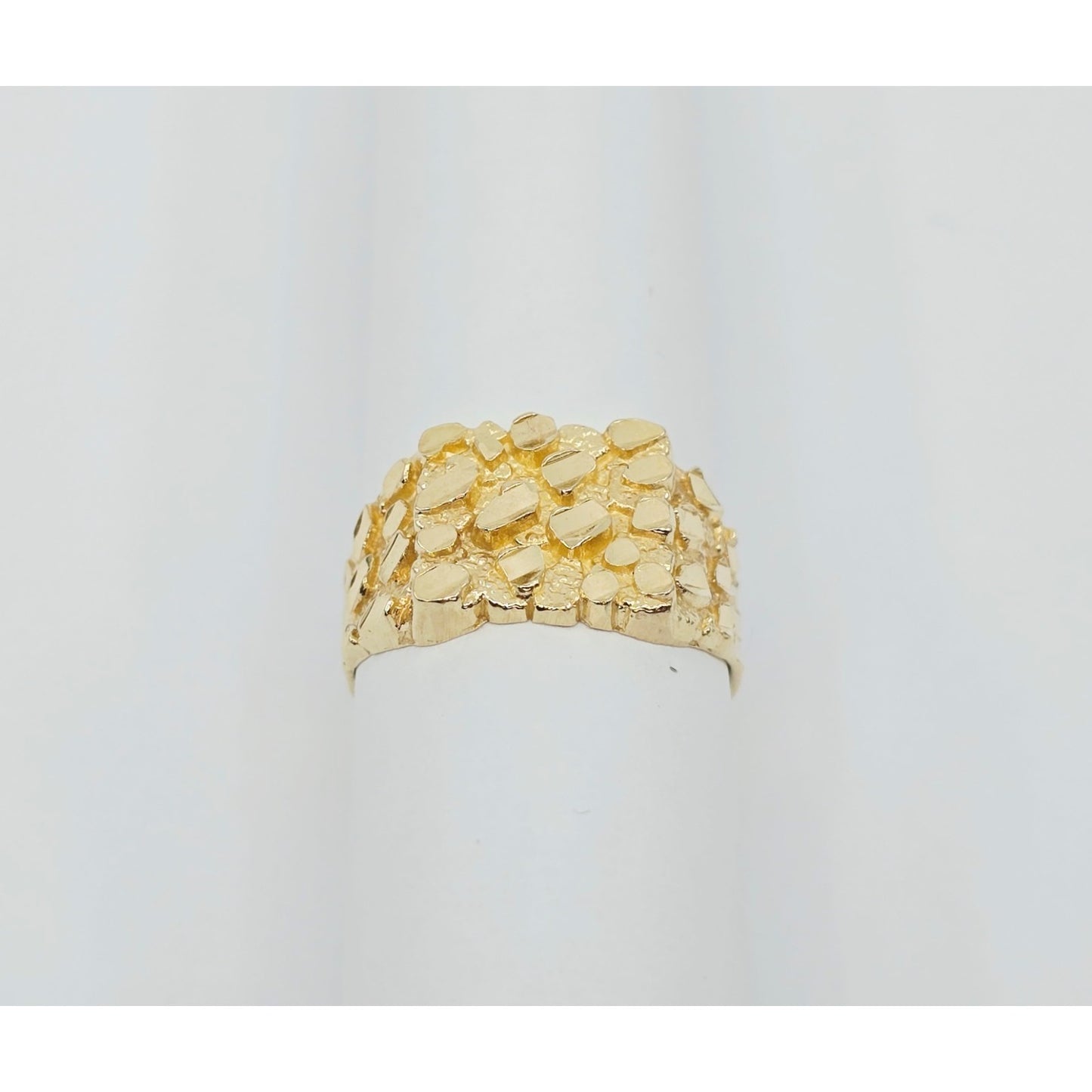 10K Yellow Gold Diamond Cut Nugget Ring