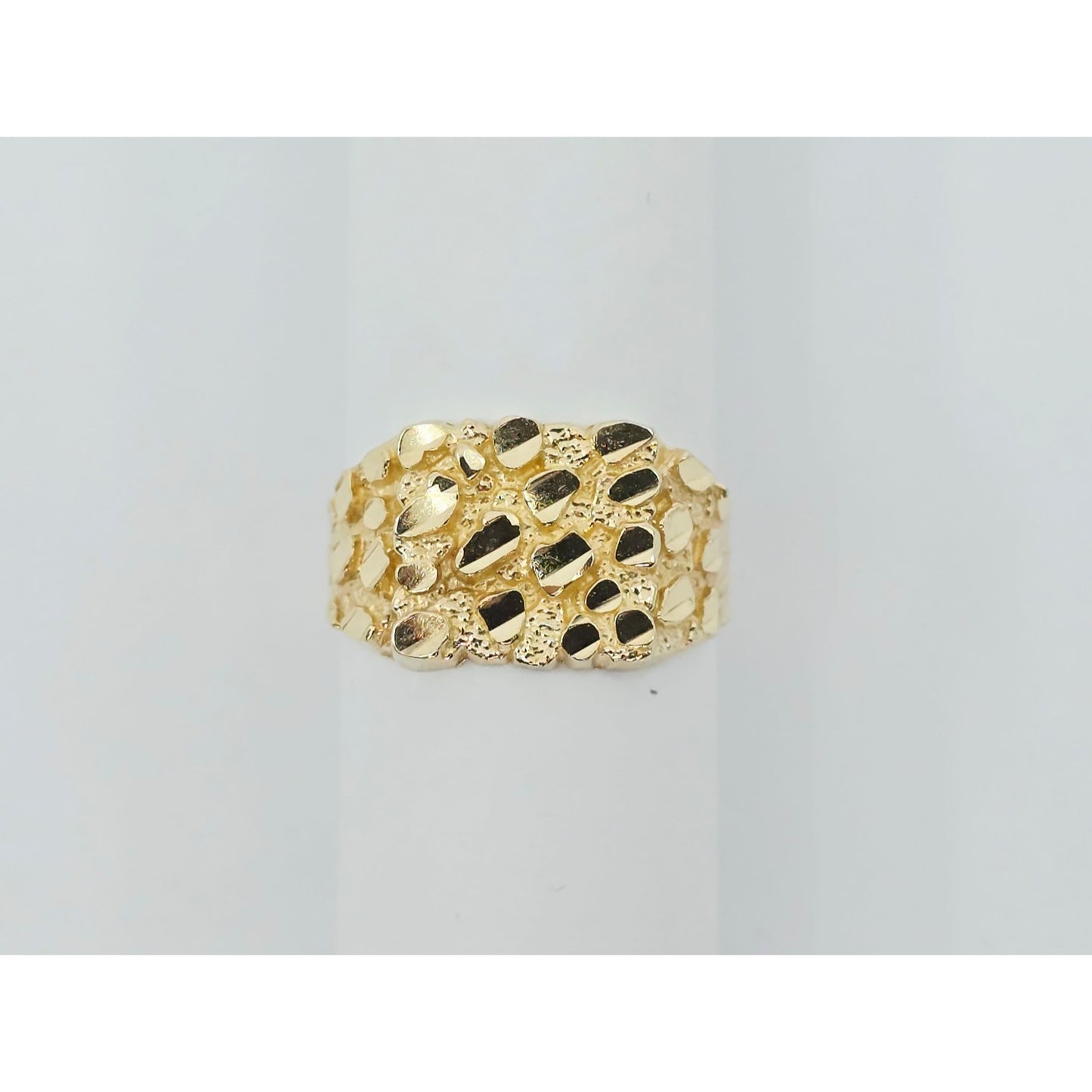 10K Yellow Gold Diamond Cut Nugget Ring