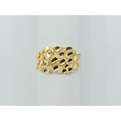 10K Yellow Gold Diamond Cut Nugget Ring