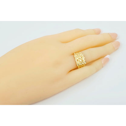 10K Yellow Gold Diamond Cut Nugget Ring